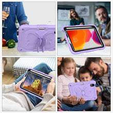 For iPad mini 6 Pure Color PC + Silicone Anti-drop Protective Tablet Case with Butterfly Shape Holder & Pen Slot(Light Purple)