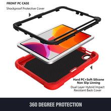 For iPad mini 6 Pure Color PC + Silicone Anti-drop Protective Tablet Case with Butterfly Shape Holder & Pen Slot(Red)