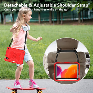 For iPad mini 6 Pure Color PC + Silicone Anti-drop Protective Tablet Case with Butterfly Shape Holder & Pen Slot(Red)