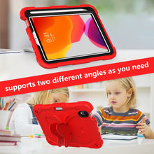 For iPad mini 6 Pure Color PC + Silicone Anti-drop Protective Tablet Case with Butterfly Shape Holder & Pen Slot(Red)