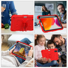 For iPad mini 6 Pure Color PC + Silicone Anti-drop Protective Tablet Case with Butterfly Shape Holder & Pen Slot(Red)