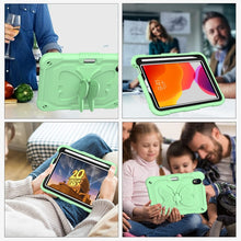 For iPad mini 6 Pure Color PC + Silicone Anti-drop Protective Tablet Case with Butterfly Shape Holder & Pen Slot(Fresh Green)