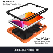For iPad mini 6 Pure Color PC + Silicone Anti-drop Protective Tablet Case with Butterfly Shape Holder & Pen Slot(Kumquat)