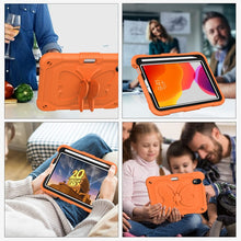 For iPad mini 6 Pure Color PC + Silicone Anti-drop Protective Tablet Case with Butterfly Shape Holder & Pen Slot(Kumquat)