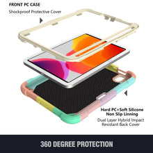 For iPad mini 6 Beige PC + Silicone Anti-drop Protective Tablet Case with Butterfly Shape Holder & Pen Slot(Colorful Rose Gold)