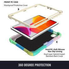 For iPad mini 6 Beige PC + Silicone Anti-drop Protective Tablet Case with Butterfly Shape Holder & Pen Slot(Colorful Green)