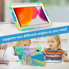 For iPad mini 6 Beige PC + Silicone Anti-drop Protective Tablet Case with Butterfly Shape Holder & Pen Slot(Colorful Green)