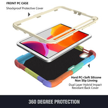 For iPad mini 6 Beige PC + Silicone Anti-drop Protective Tablet Case with Butterfly Shape Holder & Pen Slot(Colorful Red)