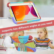 For iPad mini 6 Beige PC + Silicone Anti-drop Protective Tablet Case with Butterfly Shape Holder & Pen Slot(Colorful Red)