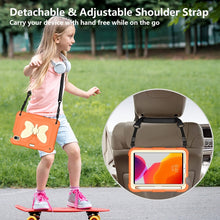 For iPad mini 6 Beige PC + Silicone Anti-drop Protective Tablet Case with Butterfly Shape Holder & Pen Slot(Beige + Kumquat)