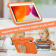 For iPad mini 6 Beige PC + Silicone Anti-drop Protective Tablet Case with Butterfly Shape Holder & Pen Slot(Beige + Kumquat)