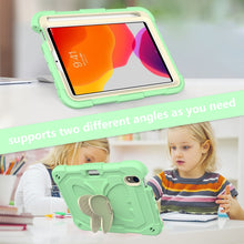 For iPad mini 6 Beige PC + Silicone Anti-drop Protective Tablet Case with Butterfly Shape Holder & Pen Slot(Beige + Fresh Green)