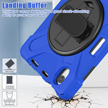 For iPad mini 6 Silicone + PC Protective Tablet Case with Holder & Shoulder Strap(Blue)