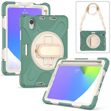 For iPad mini 6 Silicone + PC Protective Tablet Case with Holder & Shoulder Strap(Emerald Green)