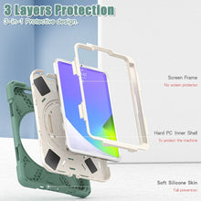 For iPad mini 6 Silicone + PC Protective Tablet Case with Holder & Shoulder Strap(Emerald Green)