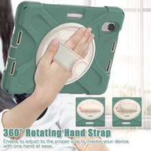 For iPad mini 6 Silicone + PC Protective Tablet Case with Holder & Shoulder Strap(Emerald Green)