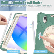For iPad mini 6 Silicone + PC Protective Tablet Case with Holder & Shoulder Strap(Emerald Green)