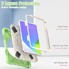 For iPad mini 6 Silicone + PC Protective Tablet Case with Holder & Shoulder Strap(Matcha Green)