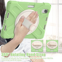For iPad mini 6 Silicone + PC Protective Tablet Case with Holder & Shoulder Strap(Matcha Green)