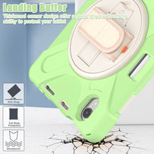For iPad mini 6 Silicone + PC Protective Tablet Case with Holder & Shoulder Strap(Matcha Green)