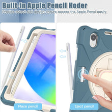 For iPad mini 6 Silicone + PC Protective Tablet Case with Holder & Shoulder Strap(Cornflower Blue)