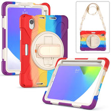 For iPad mini 6 Silicone + PC Protective Tablet Case with Holder & Shoulder Strap(Colorful Red)