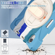 For iPad mini 6 Silicone + PC Protective Tablet Case with Holder & Shoulder Strap(Colorful Blue)