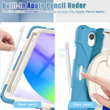 For iPad mini 6 Silicone + PC Protective Tablet Case with Holder & Shoulder Strap(Colorful Blue)