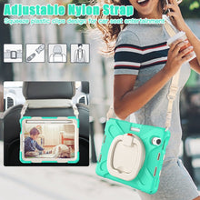 For iPad mini 6 Silicone + PC Protective Tablet Case with Holder & Shoulder Strap(Mint Green)
