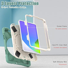 For iPad mini 6 Silicone + PC Protective Tablet Case with Holder & Shoulder Strap(Emerald Green)