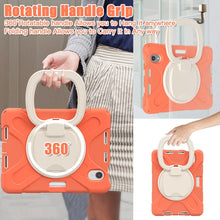 For iPad mini 6 Silicone + PC Protective Tablet Case with Holder & Shoulder Strap(Living Coral)