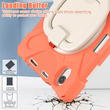 For iPad mini 6 Silicone + PC Protective Tablet Case with Holder & Shoulder Strap(Living Coral)