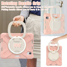 For iPad mini 6 Silicone + PC Protective Tablet Case with Holder & Shoulder Strap (Rose Gold)