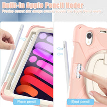 For iPad mini 6 Silicone + PC Protective Tablet Case with Holder & Shoulder Strap (Rose Gold)