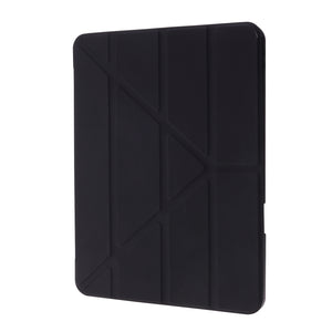 Deformation Transparent Acrylic Horizontal Flip PU Leather Case with Multi-folding Holder & Sleep / Wake-up Function & Pen Slot For iPad Air 2022 / 2020 10.9(Black)