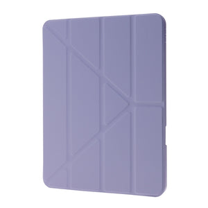 Deformation Transparent Acrylic Horizontal Flip PU Leather Case with Multi-folding Holder & Sleep / Wake-up Function & Pen Slot For iPad Air 2022 / 2020 10.9(Lavender Grey)