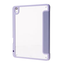 Deformation Transparent Acrylic Horizontal Flip PU Leather Case with Multi-folding Holder & Sleep / Wake-up Function & Pen Slot For iPad Air 2022 / 2020 10.9(Lavender Grey)