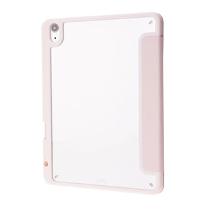 Deformation Transparent Acrylic Horizontal Flip PU Leather Case with Multi-folding Holder & Sleep / Wake-up Function & Pen Slot For iPad Air 2022 / 2020 10.9(Rose Gold)