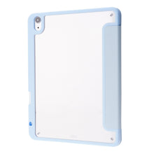 Deformation Transparent Acrylic Horizontal Flip PU Leather Case with Multi-folding Holder & Sleep / Wake-up Function & Pen Slot For iPad Air 2022 / 2020 10.9(Baby Blue)