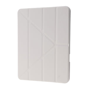 Deformation Transparent Acrylic Horizontal Flip PU Leather Case with Multi-folding Holder & Sleep / Wake-up Function & Pen Slot For iPad Air 2022 / 2020 10.9(Grey)