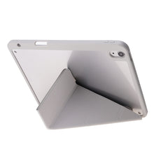 Deformation Transparent Acrylic Horizontal Flip PU Leather Case with Multi-folding Holder & Sleep / Wake-up Function & Pen Slot For iPad Air 2022 / 2020 10.9(Grey)