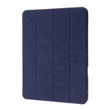 Deformation Transparent Acrylic Horizontal Flip PU Leather Case with Multi-folding Holder & Sleep / Wake-up Function & Pen Slot For iPad Air 2022 / 2020 10.9(Dark Blue)