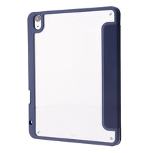 Deformation Transparent Acrylic Horizontal Flip PU Leather Case with Multi-folding Holder & Sleep / Wake-up Function & Pen Slot For iPad Air 2022 / 2020 10.9(Dark Blue)