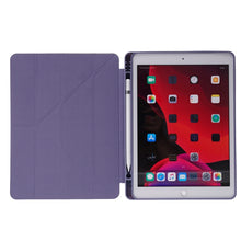 For iPad 10.2 2021 / 2020 / 2019 Deformation Transparent Acrylic Horizontal Flip PU Leather Case with Multi-folding Holder & Sleep / Wake-up Function & Pen Slot(Black)