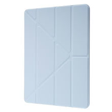 For iPad 10.2 2021 / 2020 / 2019 Deformation Transparent Acrylic Horizontal Flip PU Leather Case with Multi-folding Holder & Sleep / Wake-up Function & Pen Slot(Baby Blue)