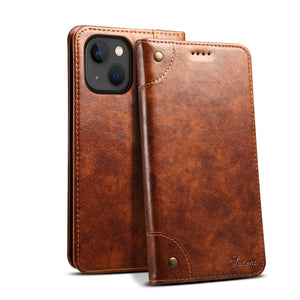 For iPhone 13 Baroque Simple Horizontal Flip Leather Case with Holder & Card Slots & Wallet(Light Brown)