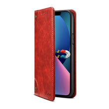 For iPhone 13 Baroque Simple Horizontal Flip Leather Case with Holder & Card Slots & Wallet(Red)