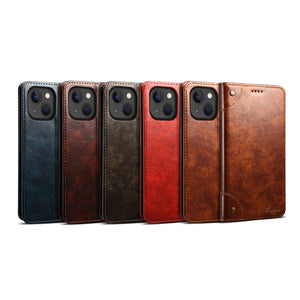 For iPhone 13 Baroque Simple Horizontal Flip Leather Case with Holder & Card Slots & Wallet(Dark Brown)