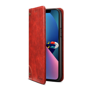 For iPhone 13 Pro Baroque Simple Horizontal Flip Leather Case with Holder & Card Slots & Wallet (Red)