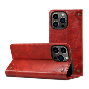 For iPhone 13 Pro Baroque Simple Horizontal Flip Leather Case with Holder & Card Slots & Wallet (Red)